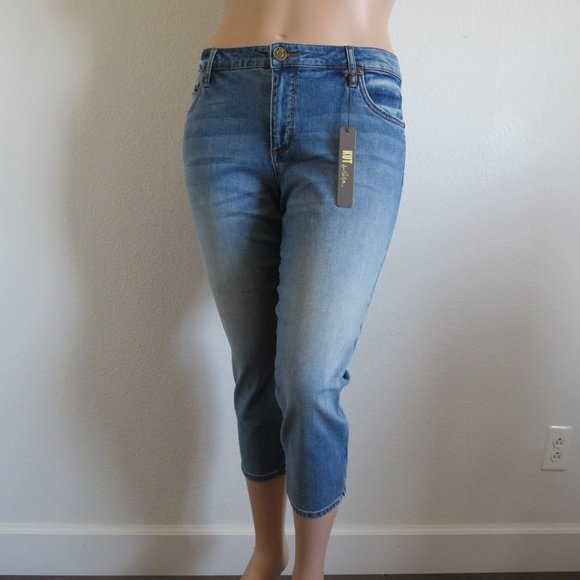KUT from the KLOTH Jeans Distressed Abigail Crop Straight Plus Size 18W NWT - Picture 3 of 3